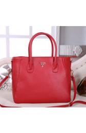 Imitation Fashion Prada Grainy Calfskin Leather Tote Bag BN3666 Red VS06689