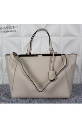 Imitation Fendi 2Jours Shoulder Bag Calfskin Leather F8955 OffWhite VS08081