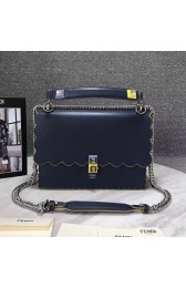 Imitation Fendi Kan I Leather Bag Blue 8BT283 VS01446