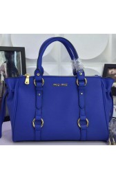 Imitation miu miu Top Handle Bag Sheepskin Leather M6809 Blue VS06265