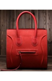 Imitation Top Celine Luggage Phantom Tote Bag Suede Cannage Pattern 3341 Red VS07160