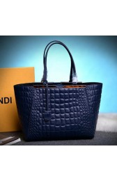 Luxury Fendi 2Jours Shoulder Bag Calfskin Leather F6640 Royal VS05088