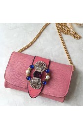 Miu Miu Crystal Goat Leather Shoulder Bag Pink 5BH017 VS06506