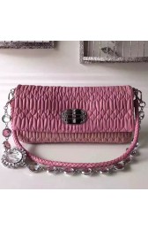 Miu Miu Crystal Nappa Leather Shoulder Bag Pink 5BD233 VS05852