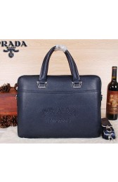 Prada Original Leather Briefcase P80241 Royal VS06818