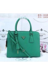 Prada Pearl Leather Tote Bag BN0922 Green VS06582