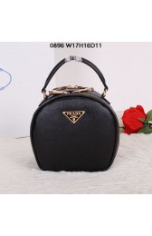 Prada Saffiano Leather Hobo Bag BL0896 Black VS08461