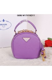 Prada Saffiano Leather Hobo Bag BL0896 Purple VS01156