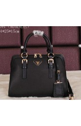 Prada Smooth Leather Top Handle Bag BL8091 Black VS07903