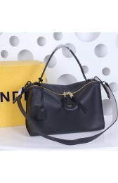 Quality Fendi Turquoise Strap Top Handle Bag FD39375 Black VS02280