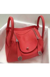 Quality Hermes Lindy 30CM Original Leather Shoulder Bag HLD30 Light Red VS00473
