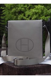 Replica Best Hermes Messenger Bag Original Calf Leather H80014 Grey VS01422
