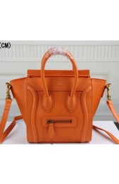 Replica Celine Luggage Nano Bag Original Leather C3308S Orange VS07464