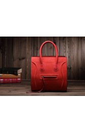 Replica Celine Luggage Phantom Square Tote Bag 3341 in Orange Red Suede Clemence Leather VS06448