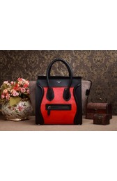 Replica Celine Micro Luggage 3307 in Red/Black Original Leather with Horse Hair YD VS04710