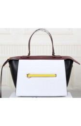 Replica Celine Ring Bag Smooth Calfskin Leather 176203 White&Black&Maroon VS02427
