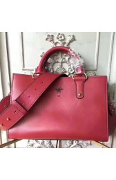 Replica Dior D-Bee Tote Bag in Red Smooth Calfskin D240602 VS04184