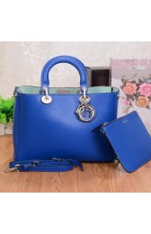 Replica Dior Diorissimo Bag in Smooth Calfskin Leather V832 Blue VS08568