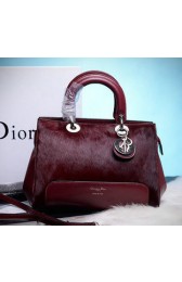 Replica Dior Shish Tote Bag Horse Hair D1333 Burgundy VS02943