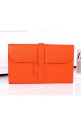 Replica Hermes Jige Clutch Bag Calfskin Leather HQ864 Orange VS06847