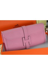 Replica Hermes Jige Clutch Bag Calfskin Leather Pink VS09499