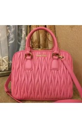 Replica miu miu Matelasse Original Leather Tote Bags RN0097 Pink VS09239