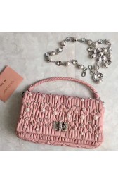 Replica Miu Miu Pearl Nappa Leather Top Handle Bag Pink 5BD417 VS05659