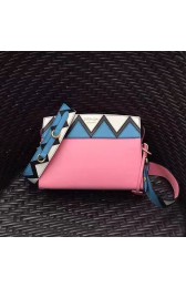 Replica Prada Esplanade Saffiano and Calf Leather Shoulder Bag Pink 1BH049 VS05919