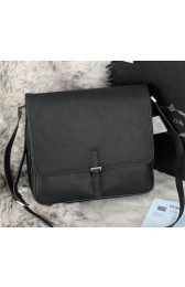 Replica PRADA Saffiano Leather Messenger Bag VA3081 Black VS06845