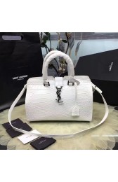 Replica Saint Laurent Small Monogram Cabas Bag in White Croco Leather 394462 VS08592