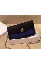 Replica Top Dior Twist Rendez-Vous Wallet Smooth Calfskin M0400 Black&Blue VS01832