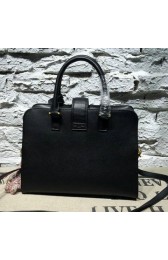 Saint Laurent Cabas Smooth Leather Top Handle Bag Y265764 Black VS06819