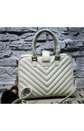 Saint Laurent Cabas Smooth Leather Top Handle Bag Y2764 White VS05928