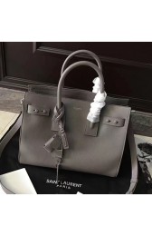 Saint Laurent Sac De Jour Souple Bag in Grey Grained Leather 464960 VS08296