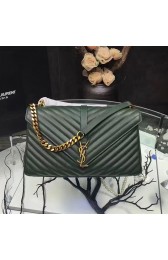 Saint Laurent Top Handle Bag in Green Matelasse Leather 392738 VS09541