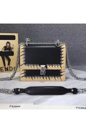 Sale 1:1 Replica Fendi Kan I Small Leather Mini Bag Black 8M03814 VS03668