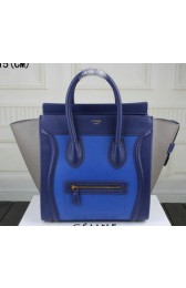 Top Celine Luggage Mini Tote Bag Original Leather Ci3308 Blue&Royal&Grey VS04374