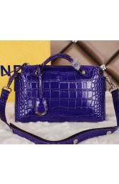 Top Fendi Fall Winter 2015 Tote Bags Croco Leather F2350 Violet VS06338
