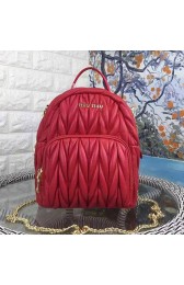 Top Miu Miu Mini Matelasse Leather Crossbody Backpack Red BL0624 VS04863