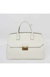 2014 Prada Original Calfskin Leather Tote Bag BN2682 in White XZ VS06199