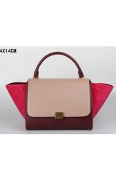AAA Celine Trapeze Bag Suede Leather C3342 Light Pink&Burgundy&Rose VS03326