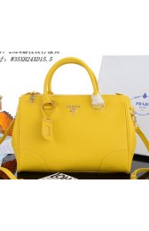 AAA Copy PRADA Litchi Leather Tote Bag PBN2324 Yellow VS04431