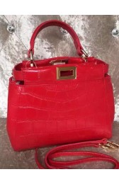 AAA Fendi mini Peekaboo Bag Croco Leather F30320 Red VS06545