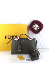 AAA Replica Fendi By The Way Samll Bag Green Soft Calfskin With Flower Tail FD0728 VS02315