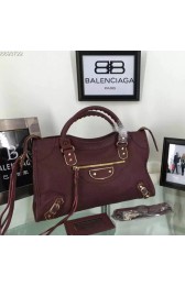 Balenciaga Goatskin Classic Metallic Edge City Bag B30589 Coffee VS08459