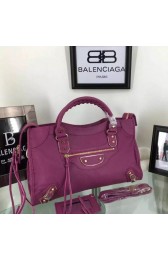 Balenciaga Goatskin Classic Metallic Edge City Bag B30589 Purple VS00662