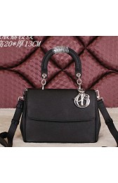 Be Dior Flap Bag Grainy Leather CD0322 Black VS04309