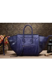 Best Celine Luggage Phantom Original Croco Leather Bags C3341 Violet VS06331