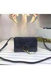 Best Chloe Faye Small Calf Leather Shoulder Bag Blue 3S1126 VS06356