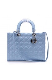 Best Quality Lady Dior Medium Bag Sheepskin Leather CD6323 SkyBlue VS07535